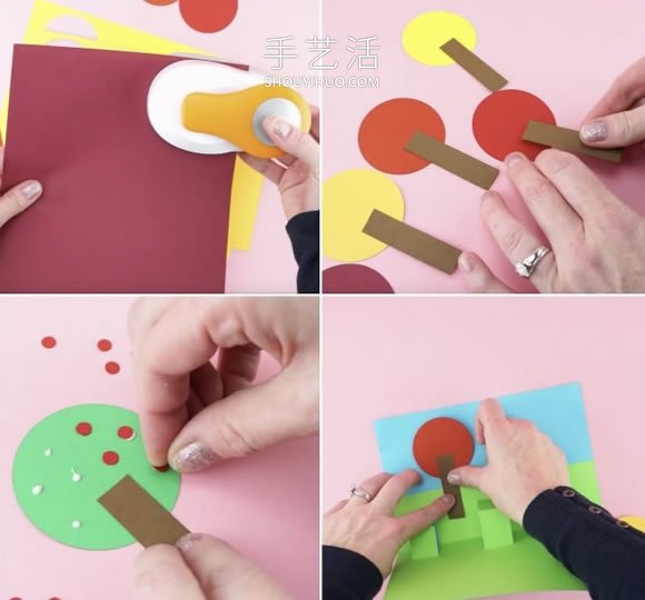 卡纸手工制作秋天大树立体卡片的做法教程 -  www.shouyihuo.com