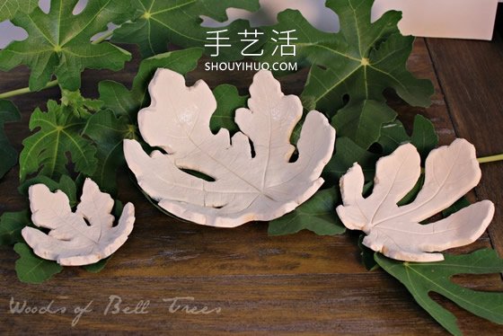 粘土手工制作无花果叶装饰盘的做法教程 -  www.shouyihuo.com