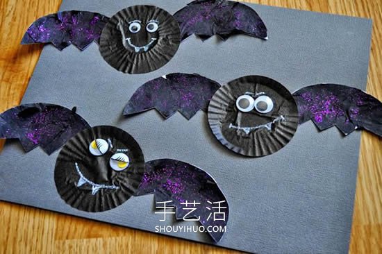 儿童手工制作万圣节蝙蝠贺卡的做法教程 -  www.shouyihuo.com