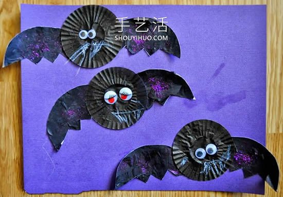 儿童手工制作万圣节蝙蝠贺卡的做法教程 -  www.shouyihuo.com