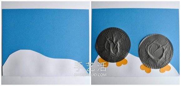幼儿手工制作企鹅粘贴画的做法教程 -  www.shouyihuo.com