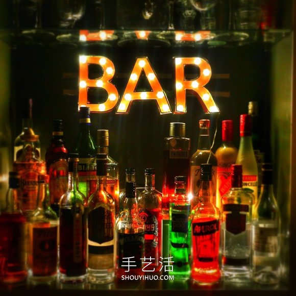 简单自制酒吧字母灯饰的方法图解教程 -  www.shouyihuo.com