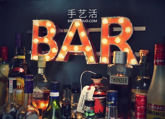 简单自制酒吧字母灯饰的方法图解教程 -  www.shouyihuo.com