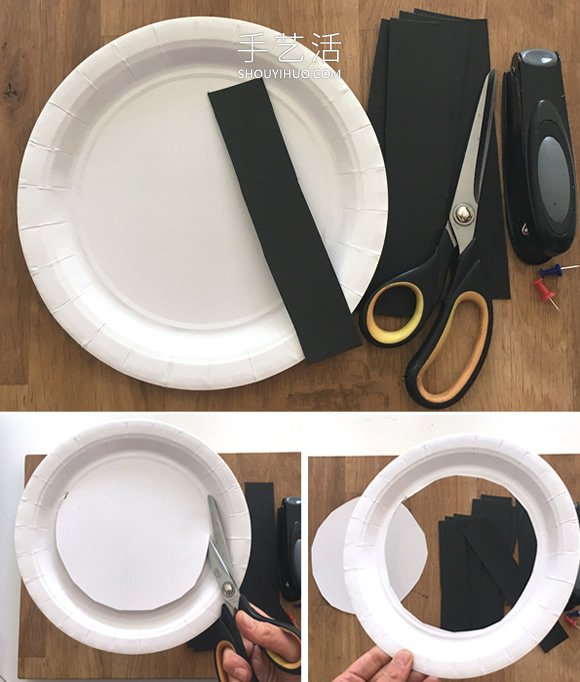 简单万圣节幽灵花环手工制作图解教程 -  www.shouyihuo.com
