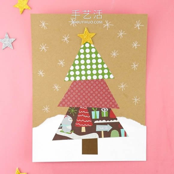 幼儿园手工制作圣诞树卡片的做法教程 -  www.shouyihuo.com