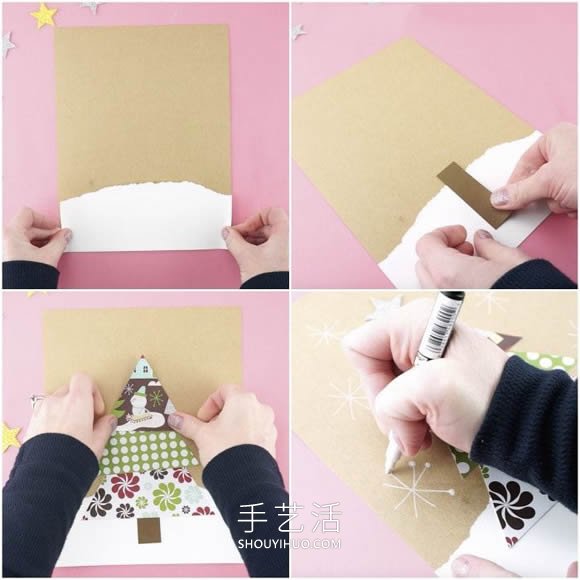 幼儿园手工制作圣诞树卡片的做法教程 -  www.shouyihuo.com