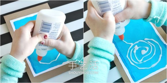 简单闪亮圣诞节雪人贺卡的制作方法图解 -  www.shouyihuo.com