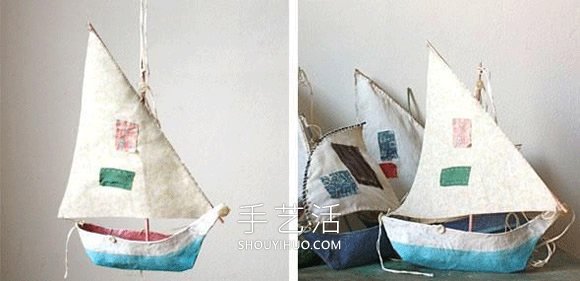 不要纸盒废物利用手工制作帆船模型的做法 -  www.shouyihuo.com