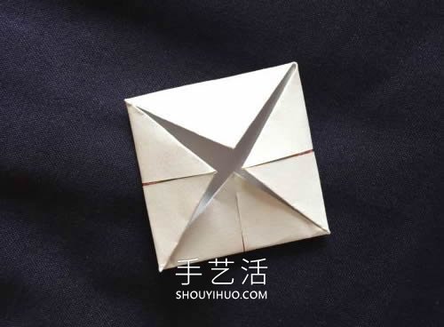 儿童简单折纸四角花的折法图解教程 -  www.shouyihuo.com