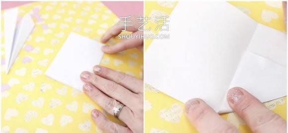 折叠纸飞机手工制作浪漫情人节卡片的做法 -  www.shouyihuo.com