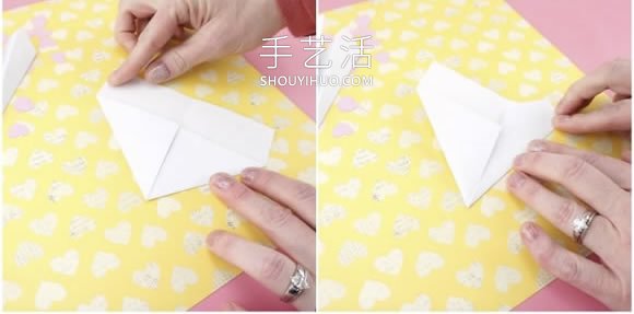折叠纸飞机手工制作浪漫情人节卡片的做法 -  www.shouyihuo.com