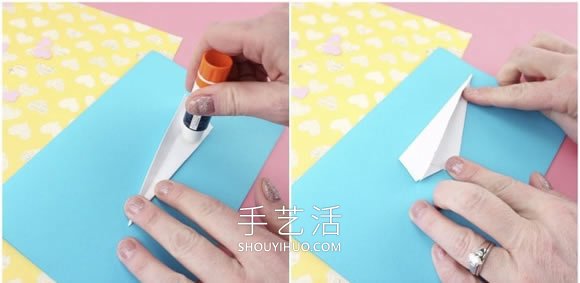 折叠纸飞机手工制作浪漫情人节卡片的做法 -  www.shouyihuo.com