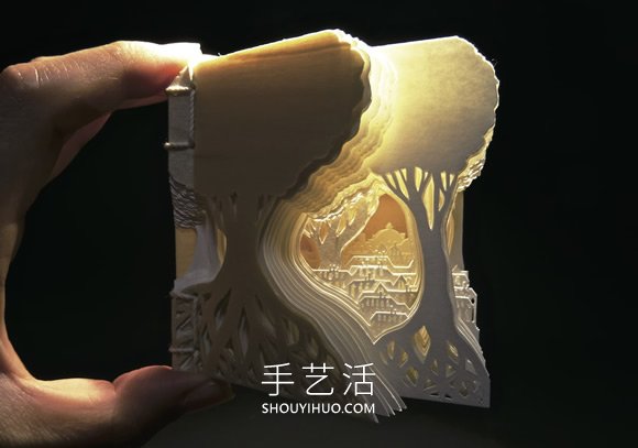 由数十张纸制作而成的立体城市和森林纸雕 -  www.shouyihuo.com