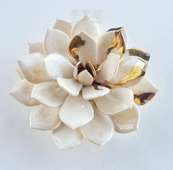 精美的手工瓷花！看起来像真正的美丽花朵 -  www.shouyihuo.com