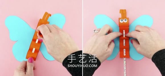 简单手工制作春天蝴蝶木偶的做法教程 -  www.shouyihuo.com