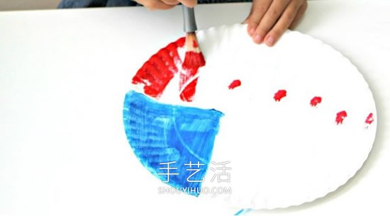 幼儿园手工制作纸盘美国国旗的做法教程 -  www.shouyihuo.com