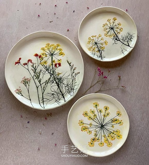 用真实花朵手工制作精美的陶瓷工艺品 -  www.shouyihuo.com