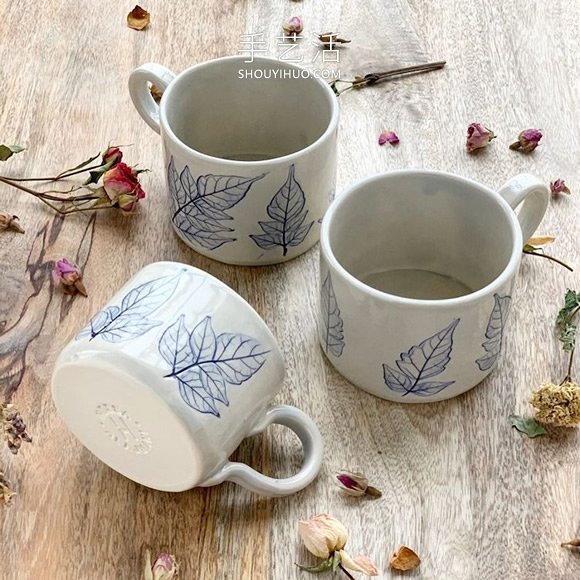 用真实花朵手工制作精美的陶瓷工艺品 -  www.shouyihuo.com