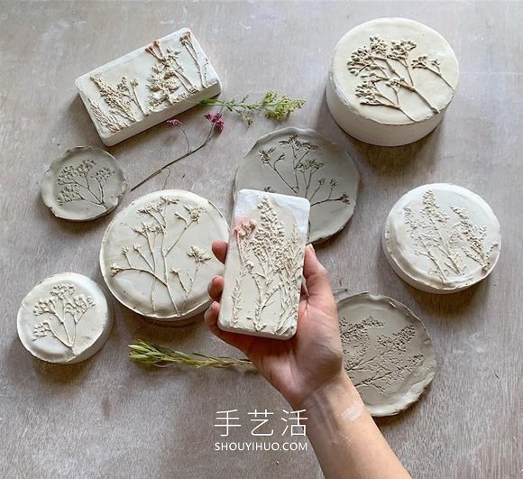 用真实花朵手工制作精美的陶瓷工艺品 -  www.shouyihuo.com