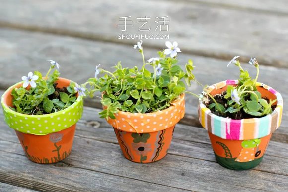 可爱迷你花盆怎么做，看看纸胶带创意用法！ -  www.shouyihuo.com