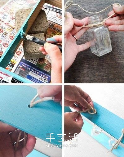 调料瓶做花瓶，DIY好看悬挂花瓶壁挂的教程 -  www.shouyihuo.com