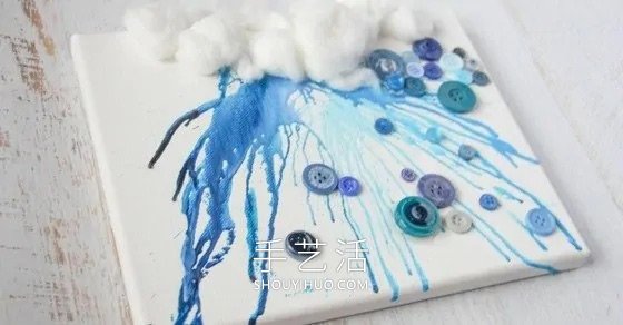 幼儿园蜡笔手工制作雨云画的做法教程 -  www.shouyihuo.com