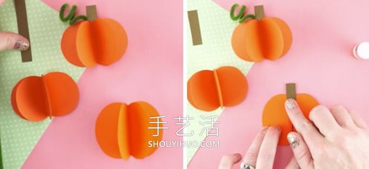 幼儿园秋天卡纸手工制作南瓜 -  www.shouyihuo.com