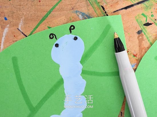 指纹毛毛虫手工制作的教程超简单 -  www.shouyihuo.com
